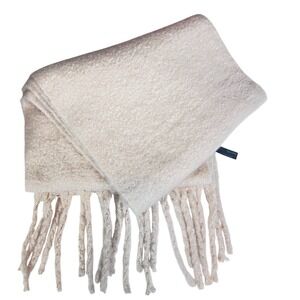 Urban Outfitters Neutral Beige Fringe Scarf Extra Long 100" x 13" NWT